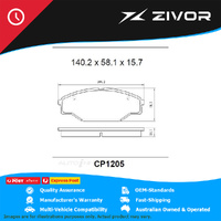 PREMIER Ceramic DB1205 Brake Pads For TOYOTA HILUX LN147R 3.0L 5LE #CP1205