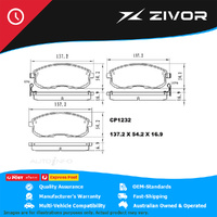 PREMIER Ceramic DB1232 Brake Pads For NISSAN STAGEA 300RX M35 #CP1232