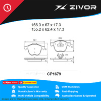 PREMIER Ceramic DB1679 Brake Pads For VOLVO V40 D4, 2.0L D5204T4 #CP1679