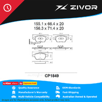 PREMIER Ceramic DB1849 Brake Pads For PEUGEOT 207 XR 1.4L ET3J4 #CP1849