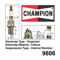 6x New CHAMPION Performance Driven Quality Iridium Spark Plug For Toyota #9806