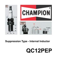 6x CHAMPION Performance Driven Quality Marine / Motorcycle Spark Plug #QC12PEP
