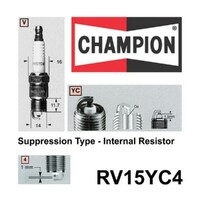 4x CHAMPION Performance Driven Quality Copper Plus Spark Plug For Ford #RV15YC4