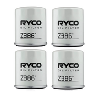 4x Pack of New RYCO Oil Filter Z386 - Equiv. of Sakura C-1125, Wesfil WZ386