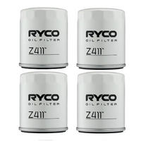 4x Pack of New RYCO Oil Filter Z411 - Equiv. Sakura C-1028, Wesfil WZ456, WZ411