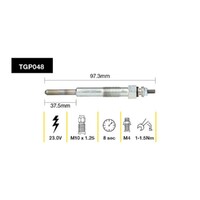 2x New TRIDON Premium Australian Quality Glow Plug For Toyota #TGP048