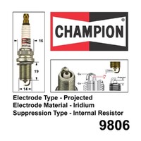 2x New CHAMPION Performance Driven Quality Iridium Spark Plug For Toyota #9806