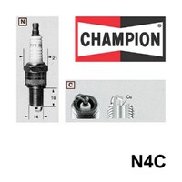 2x CHAMPION Performance Driven Quality Copper Plus Spark Plug For Volkswagen N4C