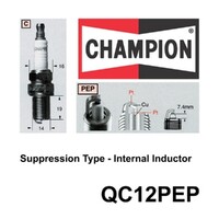 2x CHAMPION Performance Driven Quality Marine / Motorcycle Spark Plug #QC12PEP