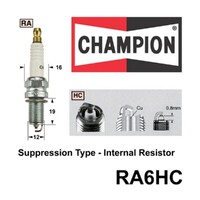 2x CHAMPION Perf. Driven Quality Marine / Motorcycle Spark Plug For Bmw #RA6HC