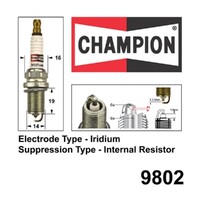 New CHAMPION Performance Driven Quality Iridium Spark Plug #9802