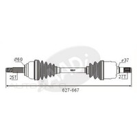 New Genuine PROTEX Drive Shaft - Transverse/cv Shaft #CVS.670BBW