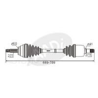 New Genuine PROTEX Drive Shaft - Transverse/cv Shaft #CVS.671BW