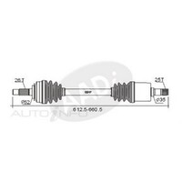 New Genuine PROTEX Drive Shaft - Transverse/cv Shaft #CVS.HO01BW