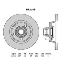 New Genuine PROTEX Rotor - Front #DR110B