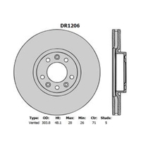 New Genuine PROTEX Disc Rotor #DR1206