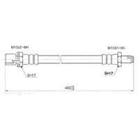 New Genuine PROTEX Brake Hose - Rear #H1728