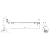 New Genuine PROTEX Brake Hydraulic Hose - Rear #H3208