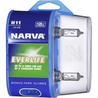 New Genuine NARVA Globe 12V 55W H11 Everlife BL2 - 2 Pce #48079BL2