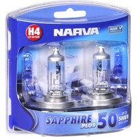 New Genuine NARVA H4 12V 60/55W Sapphire Plus 50 Globe - 2 Pce #48522BL2