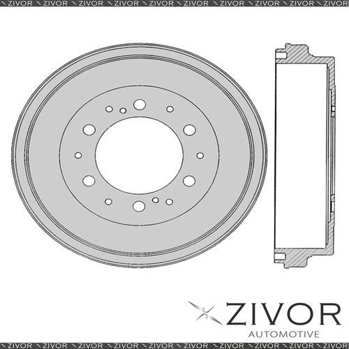 2x Brake Drums For TOYOTA HIACE KDH220R 2KDFTV 4 Cyl CRD 2005 - 2006
