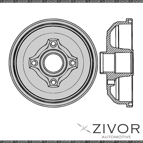 2x PROTEX Brake Drums For HOLDEN BARINA XC Z18XE 4 Cyl MPFI 2001 - 2005 DRUM4145