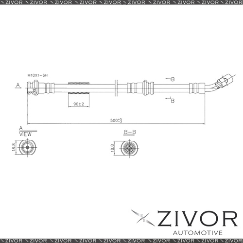 2x PROTEX Hydraulic Hose-Front For NISSAN BLUEBIRD U13 4D 1993-1997 #H1513