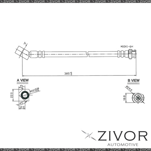 2x PROTEX Hydraulic Hose-Front For NISSAN NAVARA D21 2D C/C RWD 1986-1997 #H1718