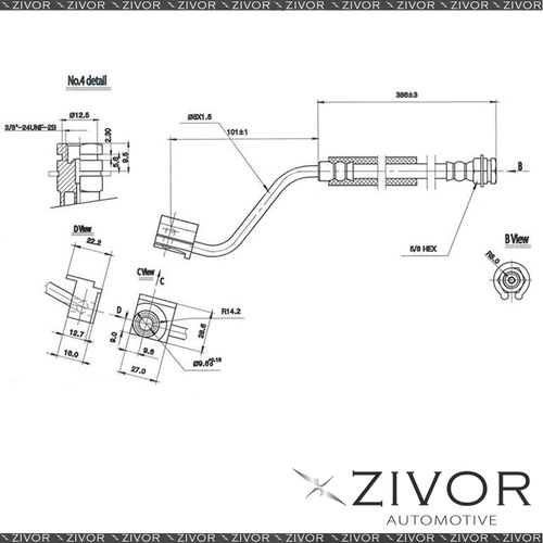 2x PROTEX Hydraulic Hose - Front For FORD F150 . 2D Ute 4WD 1987 - 1990 #H1774