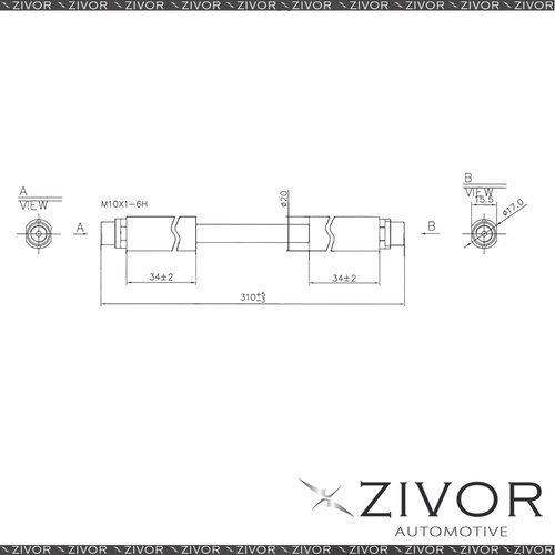2x PROTEX Hydraulic Hose - Front For AUDI A4 B6 4D Sdn FWD 2001 - 2003 #H3054