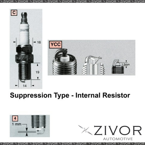 New Champion Spark Plug-Set of 2 For MITSUBISHI MPN-RC10YCC4 *By Zivor*