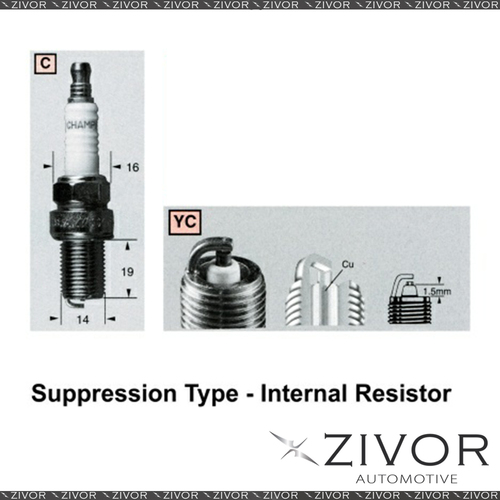 Promising Quality Champion Spark Plug-Set of 2 For JAGUAR MPN-RC9YC *By Zivor*