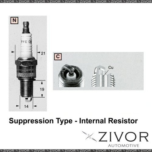 New Champion Spark Plug-Set of 2 For VOLKSWAGEN MPN-RN4C *By Zivor*