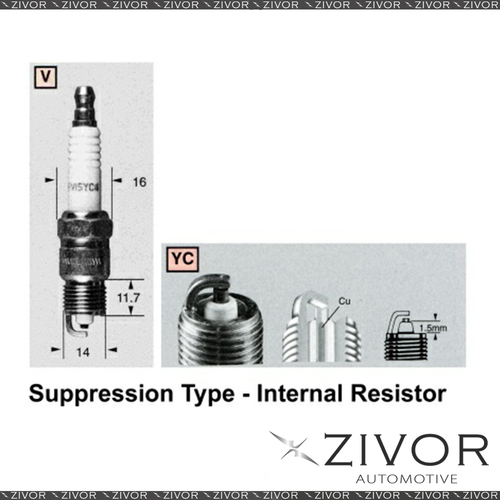 New Champion Spark Plug-Set of 2 For CHEVROLET MPN-RV17YC *By Zivor*