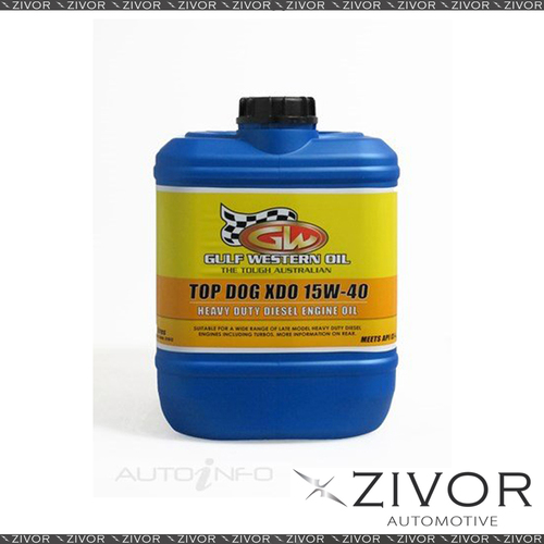 GULF WESTERN Top Dog Xdo sae 15W-40 10L For HOLDEN CAPRICE WH 4D Sdn 1999-2003