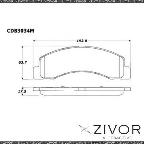 New PROTEX Brake Pads - Front For FORD F350 . 2D C/C RWD 2001 - 2007 #CDB3034M