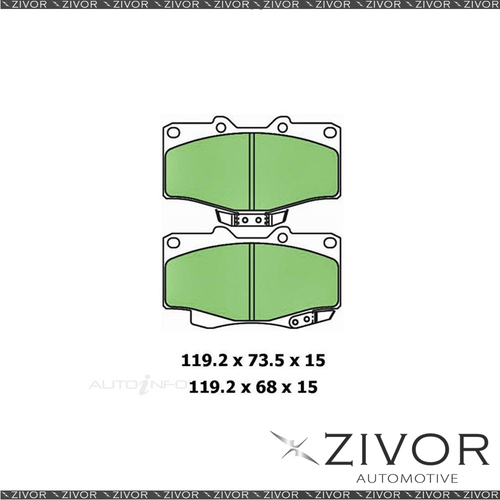 PROTEX Brake Pads - Front For TOYOTA HILUX YN105R 2.0L 4D Ute 3Y 198B-1991