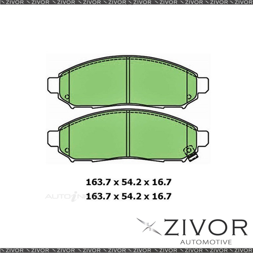 Brake Pads - Front For NISSAN NAVARA RX D40 2.5L 2D C/C YD25DDTI 2008-2015