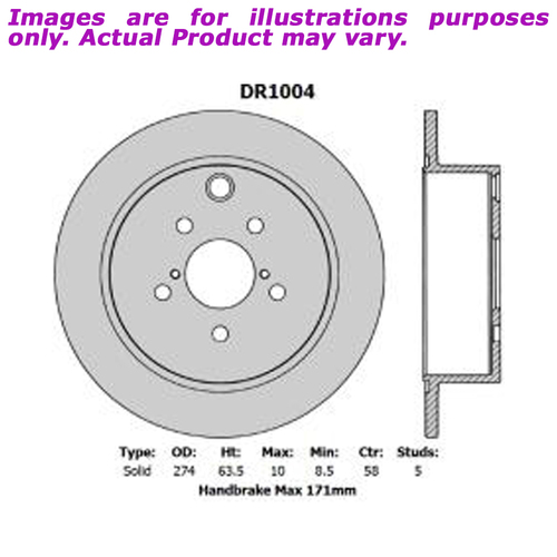 New PROTEX Brake Rotor - Rear For SUBARU IMPREZA GJ GJ7 2.0L DR1004