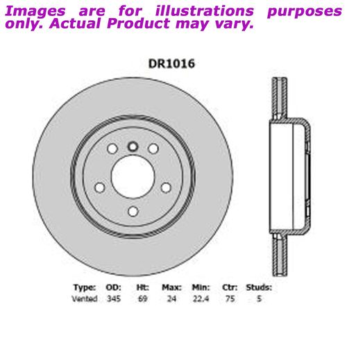 New PROTEX Disc Rotor - Rear For BMW X5 E70 E70 3.0L 4D SUV AWD DR1016