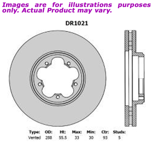 New PROTEX Brake Rotor - Front For FORD TRANSIT VO FXXTT 2.2L DR1021