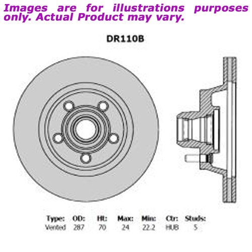 New PROTEX Brake Rotor - Front For FORD FALCON EA EA 3.9L 4D Wagon RWD DR110B