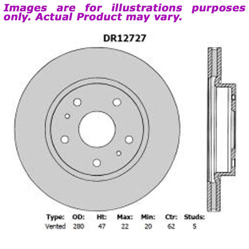 New PROTEX Brake Rotor - Front For SUZUKI SX4 RW420 YA51S 2.0L DR12727