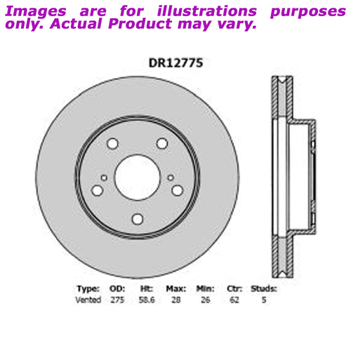 New PROTEX Brake Rotor - Front For TOYOTA HILUX TGN16R TGN16 2.7L DR12775