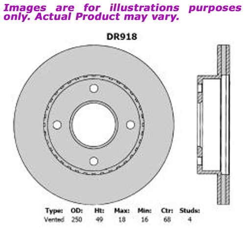New PROTEX Brake Rotor - Front For NISSAN SILVIA S13 S13 1.8L DR918