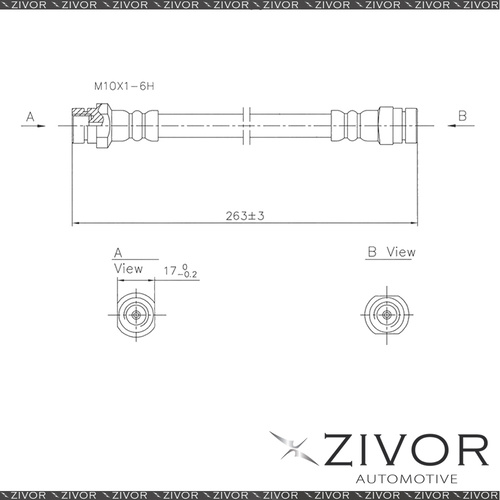 PROTEX Hydraulic Hose-Rear For HONDA ACCORD JK 4D Sdn FWD 1977-1978 #H1413