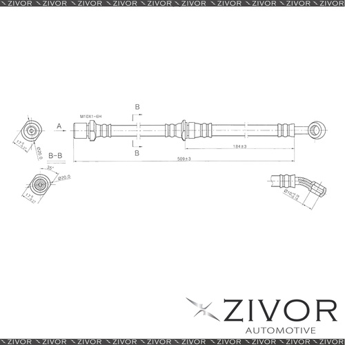 PROTEX Hydraulic Hose-Rear For SUBARU IMPREZA GF 4D Wagon 4WD 1993-1996 #H1586