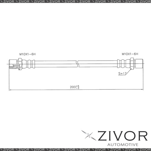 PROTEX Hydraulic Hose-Rear For SUBARU LEONE . 4D Sdn 4WD 1982-1994 #H1621