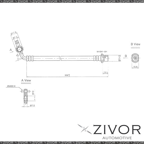 PROTEX Hydraulic Hose-Front For TOYOTA LANDCRUISER HDJ80R 4D 1990-1998 #H1727