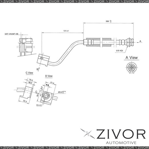 PROTEX Hydraulic Hose - FR For FORD F150 . 2D Ute RWD 1987 - 1990 By ZIVOR